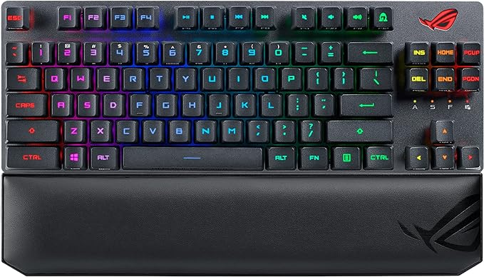 ASUS ROG Strix Scope RX TKL Wireless Deluxe,PBT Keycaps, RGB, Wrist Rest, Black - PakByte Computers 