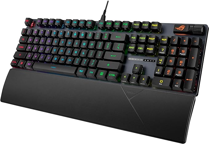 ASUS ROG Strix Scope II Gaming Keyboard with RX Blue Optical Switches and PBT Keycaps - PakByte Computers 