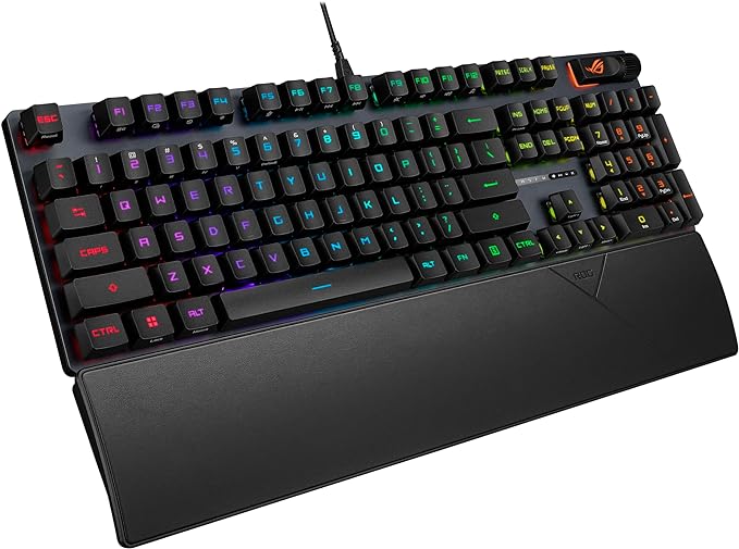 ASUS ROG Strix Scope II Gaming Keyboard with RX Blue Optical Switches and PBT Keycaps - PakByte Computers 