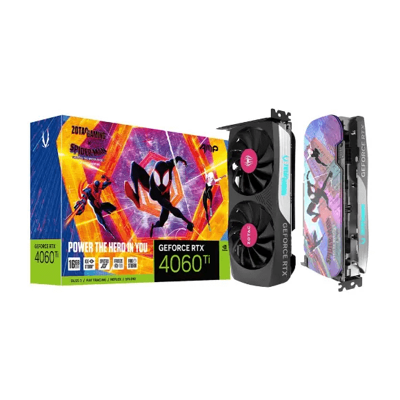 ZOTAC GAMING GEFORCE RTX 4060 Ti 16GB AMP SPIDER-MAN™ Across the Spider-Verse Bundle - PakByte Computers 