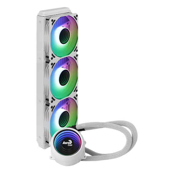 AeroCool Mirage L360 ARGB AIO Liquid CPU Cooler - White - PakByte Computers 