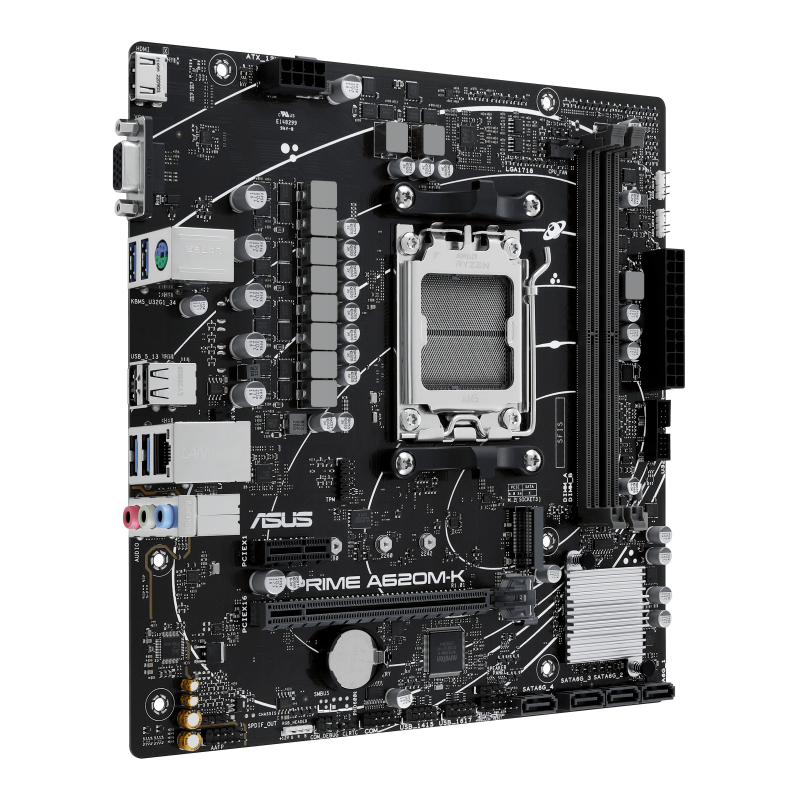 Asus Prime A620M-K-CSM DDR5 AMD AM5 microATX Motherboard - PakByte Computers 