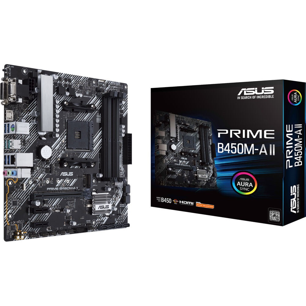 ASUS Prime B450M-A II AMD AM4 mATX Gaming Motherboard - PakByte Computers 