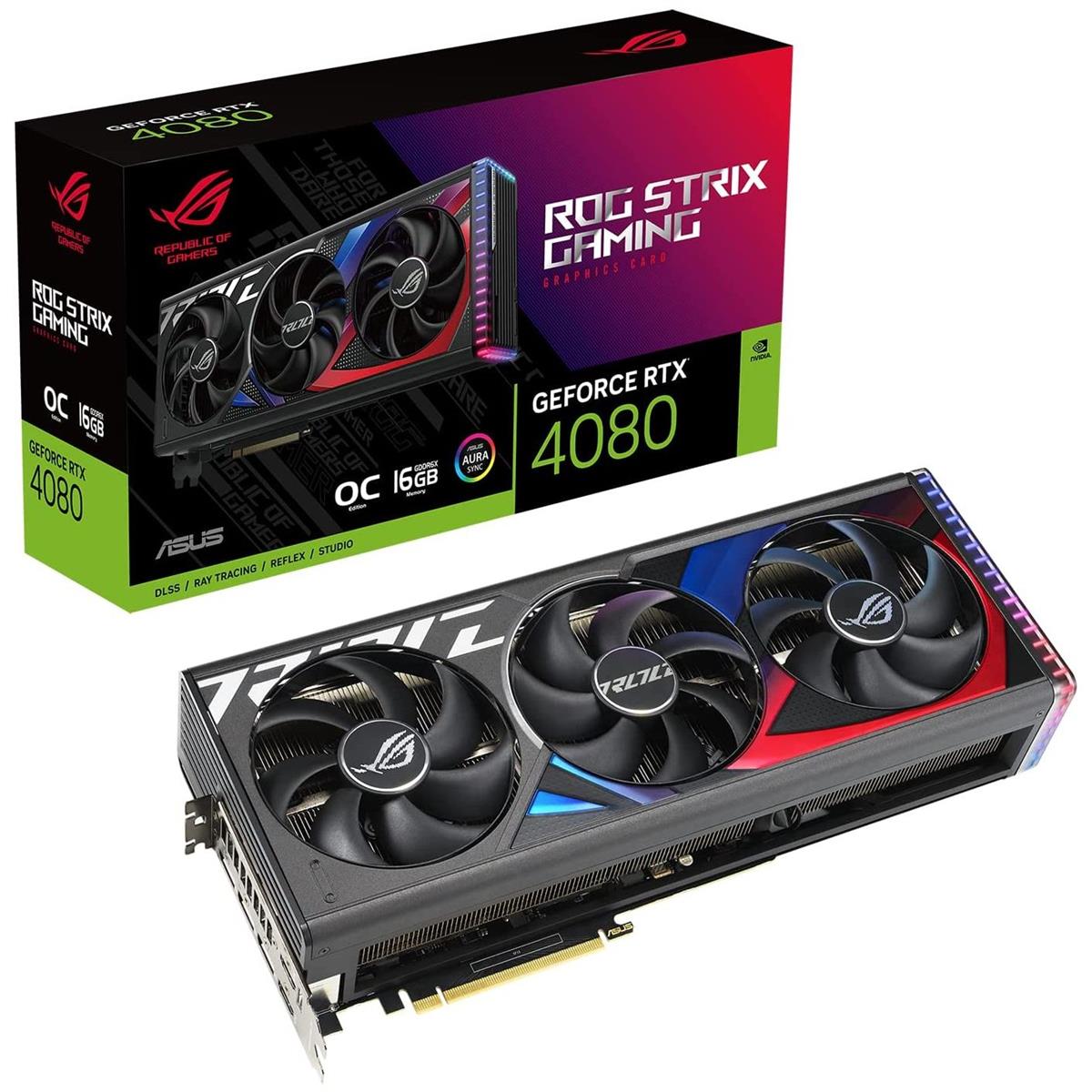 Asus Rog Strix GeForce RTX 4080 16GB OC Edition Graphics Card - PakByte Computers 