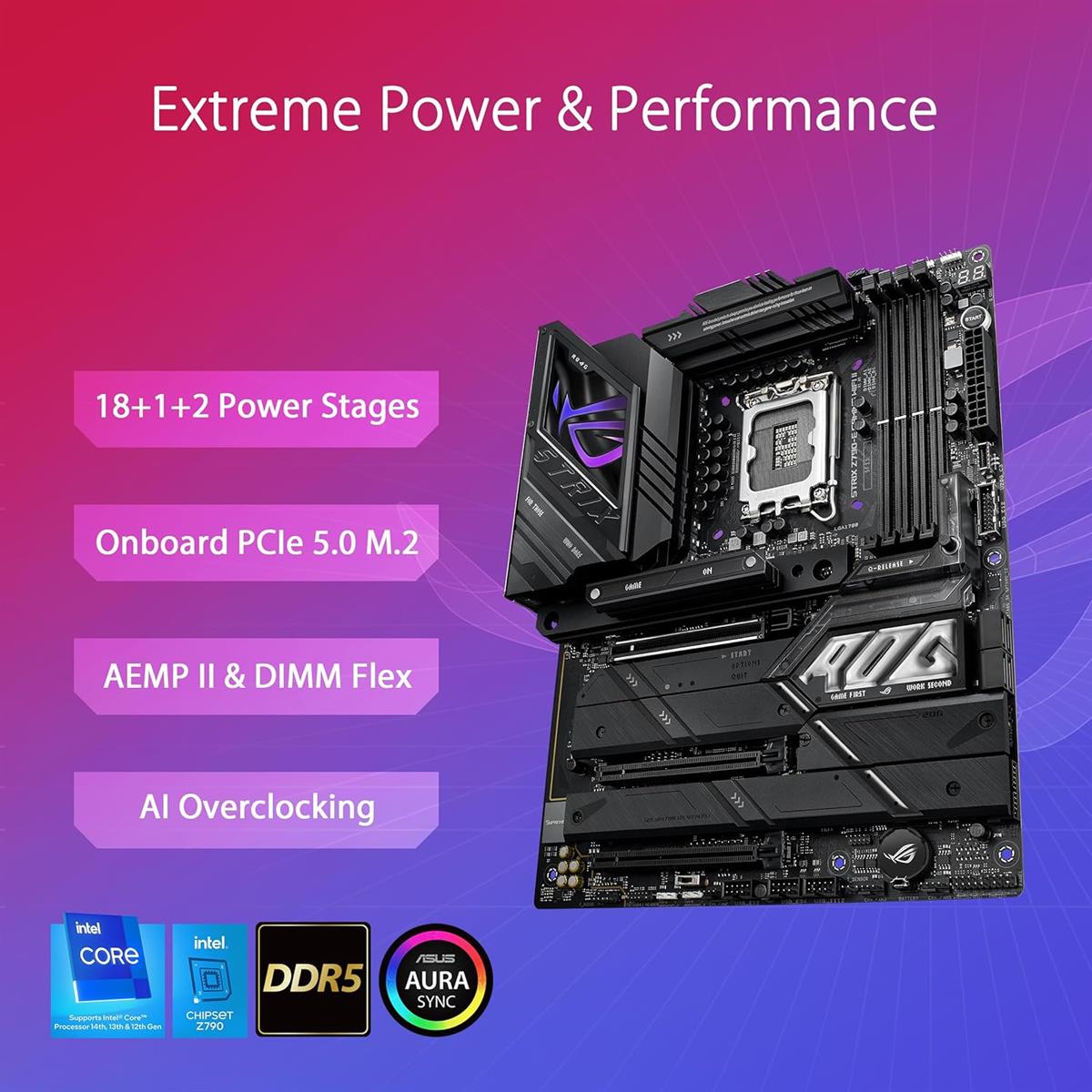 Asus Rog Strix Z790-E Gaming Wifi II DDR5 Intel 12/13/14th Gen ATX Motherboard - PakByte Computers 