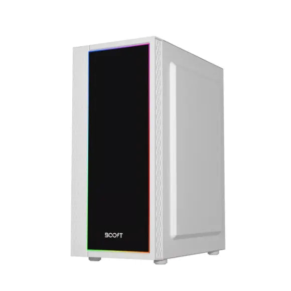 Boost Peacock Mid-Tower ATX PC Case - White - PakByte Computers 