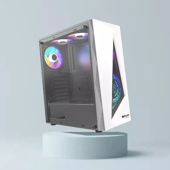 Boost Jaguar RGB Mid-Tower ATX PC Case - White - PakByte Computers 