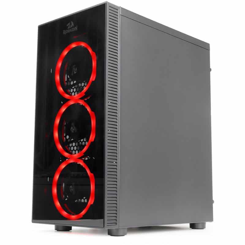 Redragon Thundercracker 3 x RGB LED Tempered Glass Side/Front ATX Gaming Chassis Black - GC-605 - PakByte Computers 