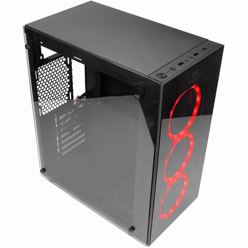 Redragon Thundercracker 3 x RGB LED Tempered Glass Side/Front ATX Gaming Chassis Black - GC-605 - PakByte Computers 