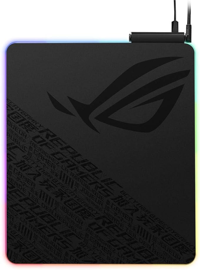 ASUS ROG Balteus Qi Vertical Gaming Mouse Pad with Wireless Charging, Aura Sync RGB Lighting, and USB Pass-Through - PakByte Computers 