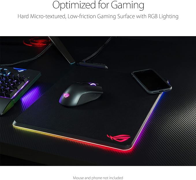 ASUS ROG Balteus Qi Vertical Gaming Mouse Pad with Wireless Charging, Aura Sync RGB Lighting, and USB Pass-Through - PakByte Computers 