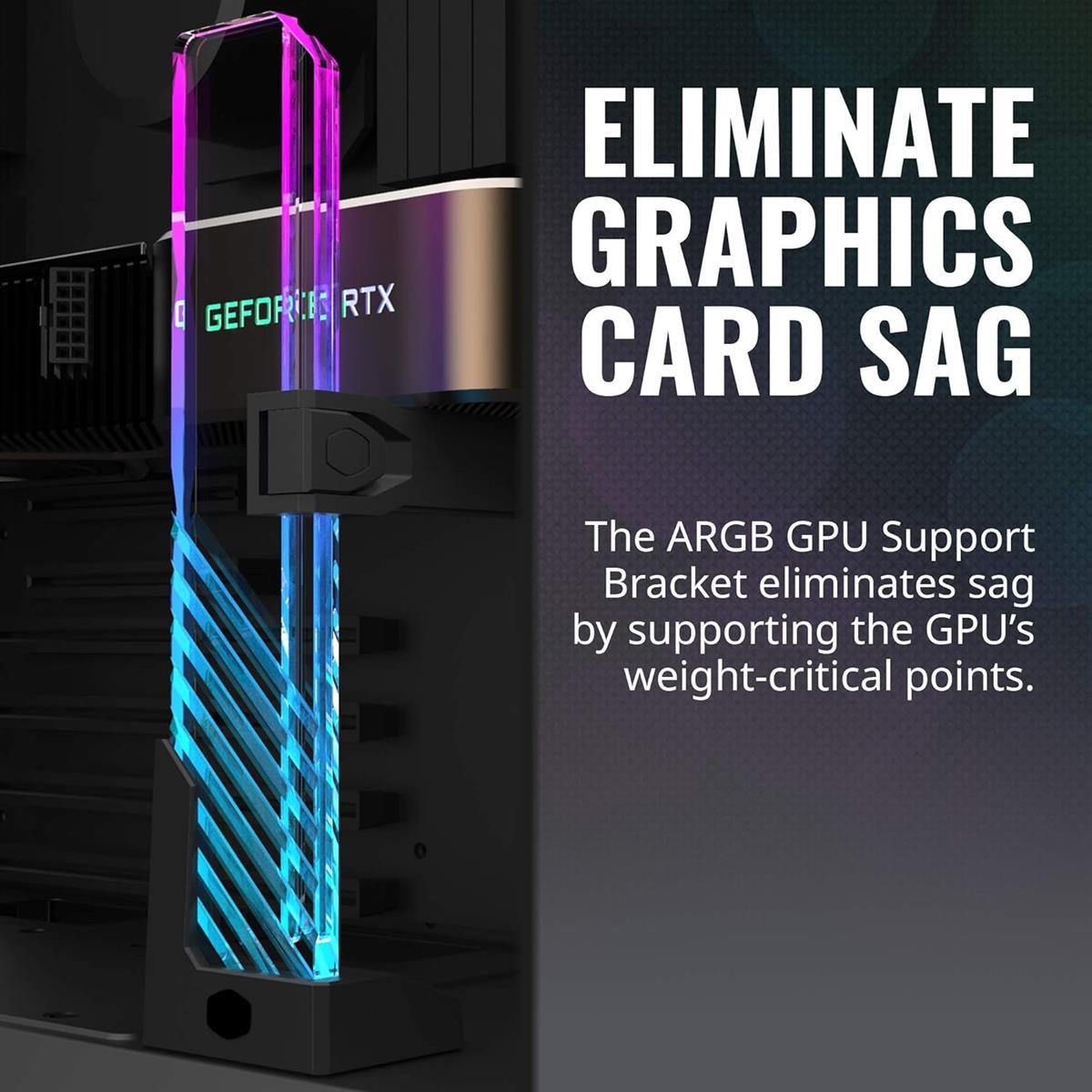 Cooler Master Master Accessory ARGB GPU Support Bracket (MCA-U000R-GSBTG-00) - PakByte Computers 