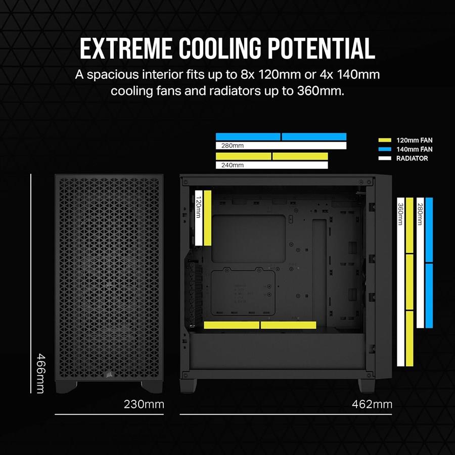 Corsair 3000D Airflow Mid-Tower ATX Case - Black - PakByte Computers 