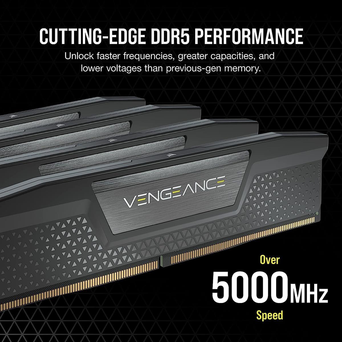 Corsair Vengeance 64GB (2x32GB) 6600MHz C32 DDR5 DRAM Memory Kit - Black - PakByte Computers 