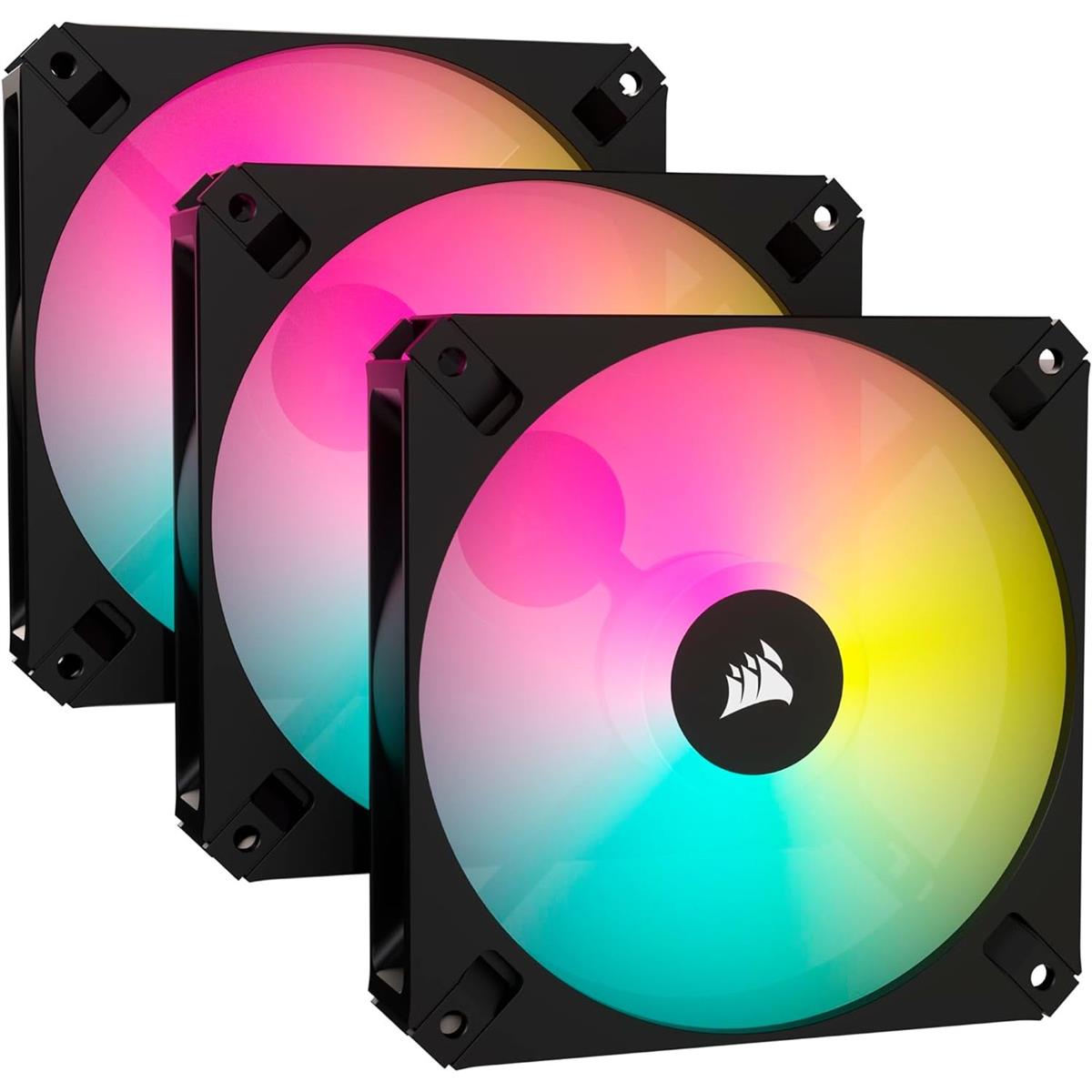 Corsair iCUE AR120 Digital RGB 120mm PWM Fan - Triple Pack - Black - PakByte Computers 