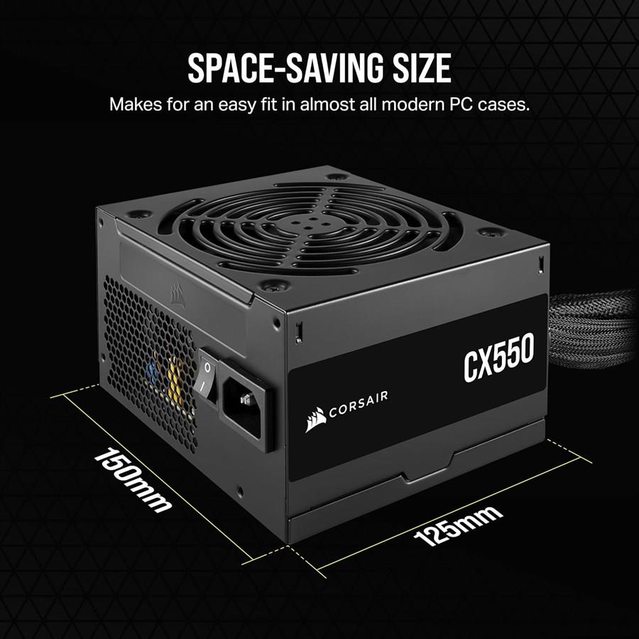 Corsair CX Series CX550 550W 80 Plus Bronze ATX Power Supply - PakByte Computers 