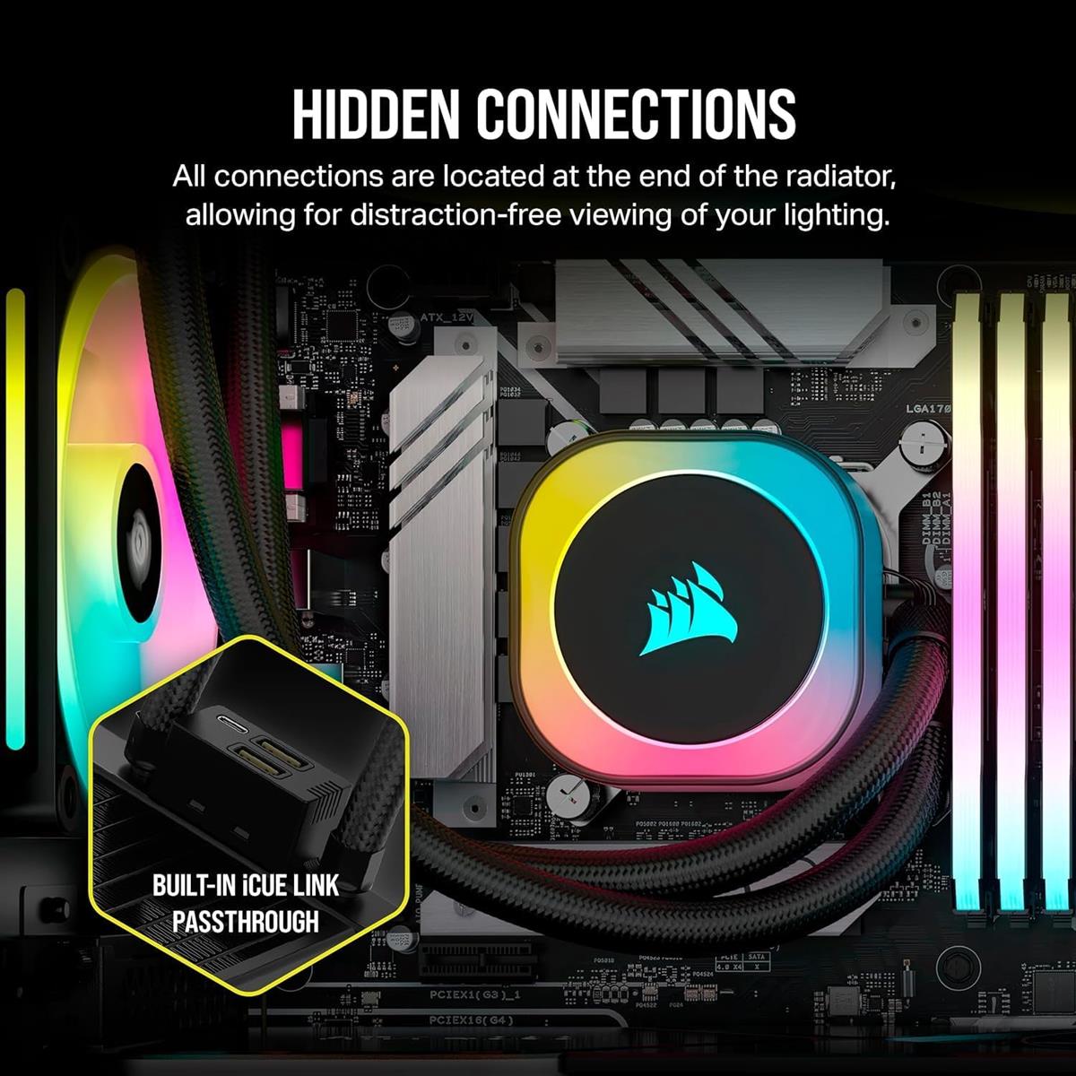 Corsair iCUE Link H100i RGB AIO 240mm Liquid CPU Cooler - PakByte Computers 