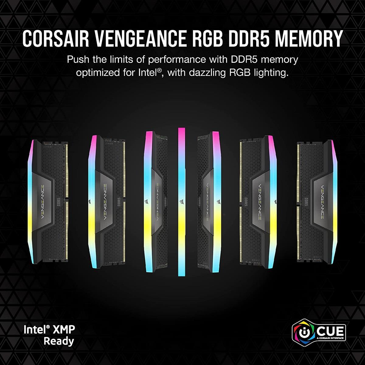 Corsair Vengeance RGB 32GB (2x16GB) 6200MHz C36 DDR5 DRAM Memory Kit - Black - PakByte Computers 