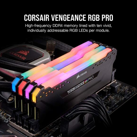 Corsair Vengeance RGB Pro 16GB (2x8GB) DDR4 4000 (PC4-32000) C18 AMD Optimized Memory – Black - PakByte Computers 