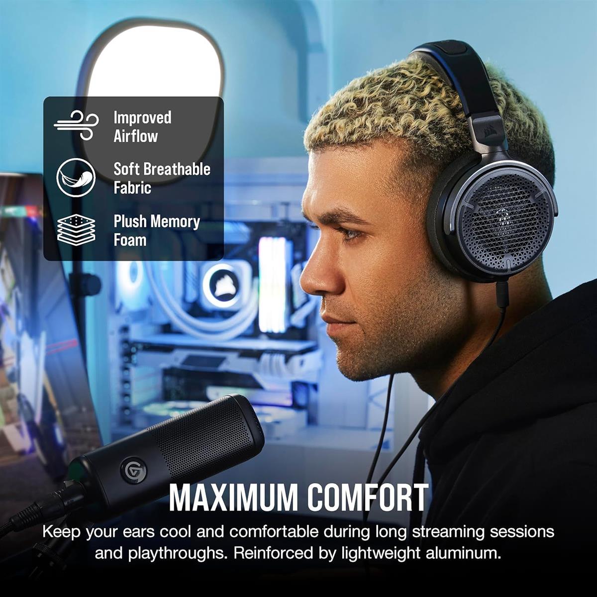 Corsair Virtuoso PRO Wired Open Back Gaming Headset, Detachable Uni-Directional Microphone, 50mm Graphene Drivers, 20Hz-40 kHz Frequency Response - Carbon - PakByte  