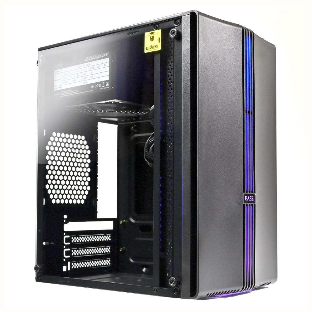 Ease EM123B RGB Mid-Tower micro ATX Case - PakByte Computers 