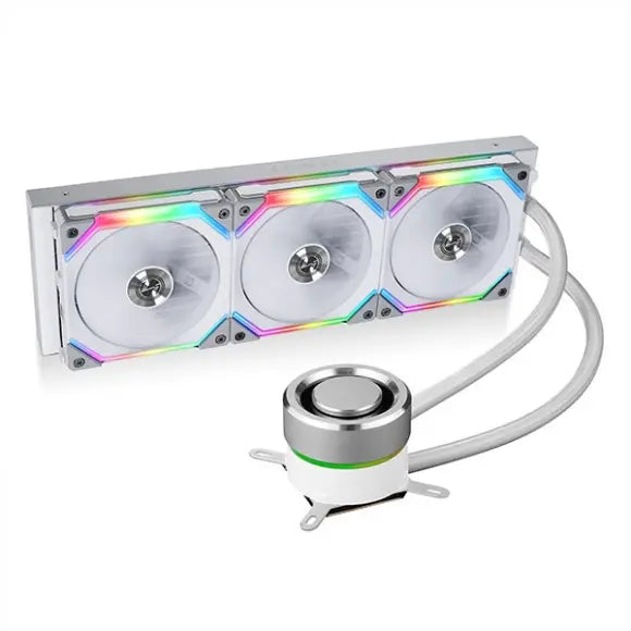 Lian Li Galahad AIO 360 RGB UNI FAN SL Edition Closed Loop All-in-One CPU Liquid Cooler GA-360SLA White - PakByte Computers 