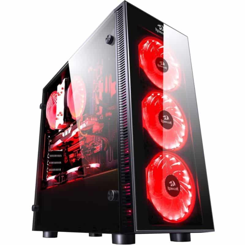 Redragon SIDESWIPE Gaming Chassis RD-GC-601, 3 x 120mm Fan Included, Tempered Glass - PakByte Computers 