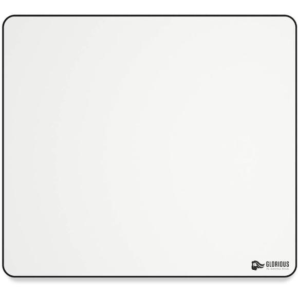 Glorious XL Gaming Mouse Mat/Pad - Large, Wide (XL) White Cloth Mousepad, Stitched Edges | 16"x18" (GW-XL) - PakByte Computers 