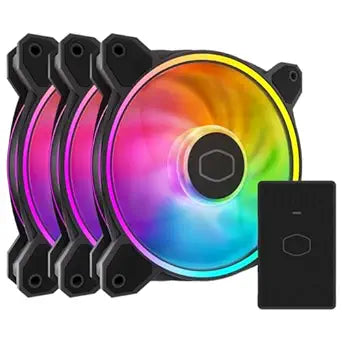 Cooler Master MasterFan MF120 Halo 3 in 1 RGB Case Fan - Black (MFL-B2DN-213P2-R2) - PakByte Computers 