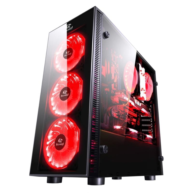 Redragon SIDESWIPE Gaming Chassis RD-GC-601, 3 x 120mm Fan Included, Tempered Glass - PakByte Computers 