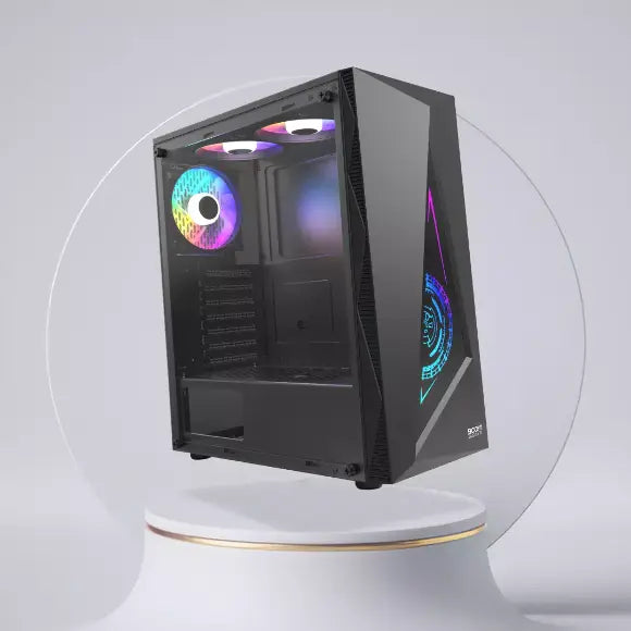 Boost Jaguar PC Case with 3 RGB Fans (Black) - PakByte Computers 