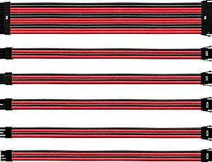 Cooler Master Colored Extension Cable Kit - Red & Black - PakByte Computers 