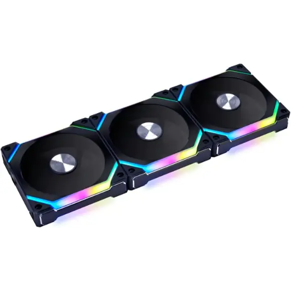 Lian Li UNI Fan SL120 V2 RGB Triple Pack with Controller - Black - PakByte Computers 