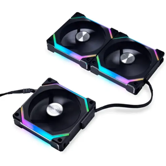 Lian Li UNI Fan SL120 V2 RGB Triple Pack with Controller - Black - PakByte Computers 