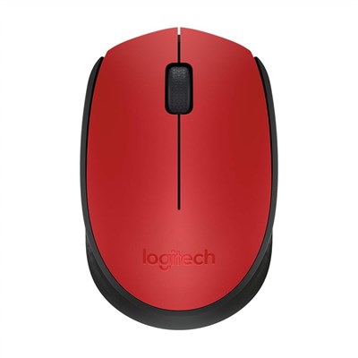 Logitech M171 Wireless Mouse, 2.4 GHz with USB Mini Receiver, Optical Tracking - Red