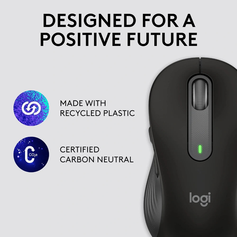 Logitech M650 Large Signature Wireless Mouse & Bluetooth Mouse - BLACK - PakByte  