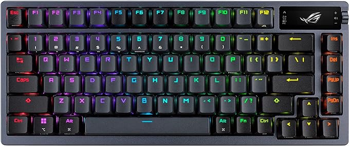 ASUS ROG Azoth 75% Wireless DIY Gaming Keyboard with OLED Display and Hot-Swappable NX Red Switches - PakByte Computers 