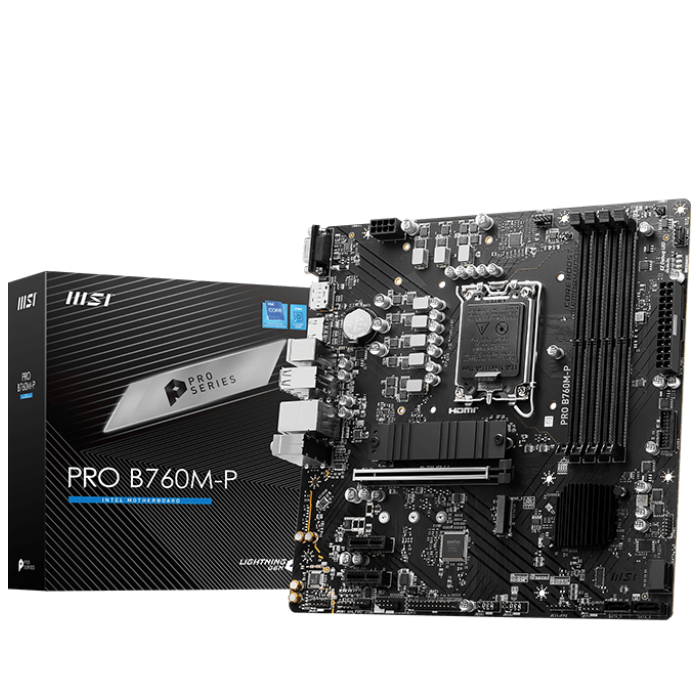 MSI Pro B760M-P DDR5 Intel 12/13th Gen microATX Motherboard - PakByte Computers 