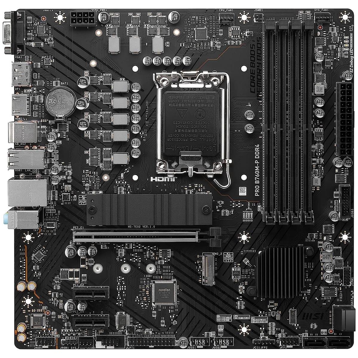 MSI Pro B760M-P Pro DDR4 Intel 12/13th Gen Motherboard - PakByte Computers 