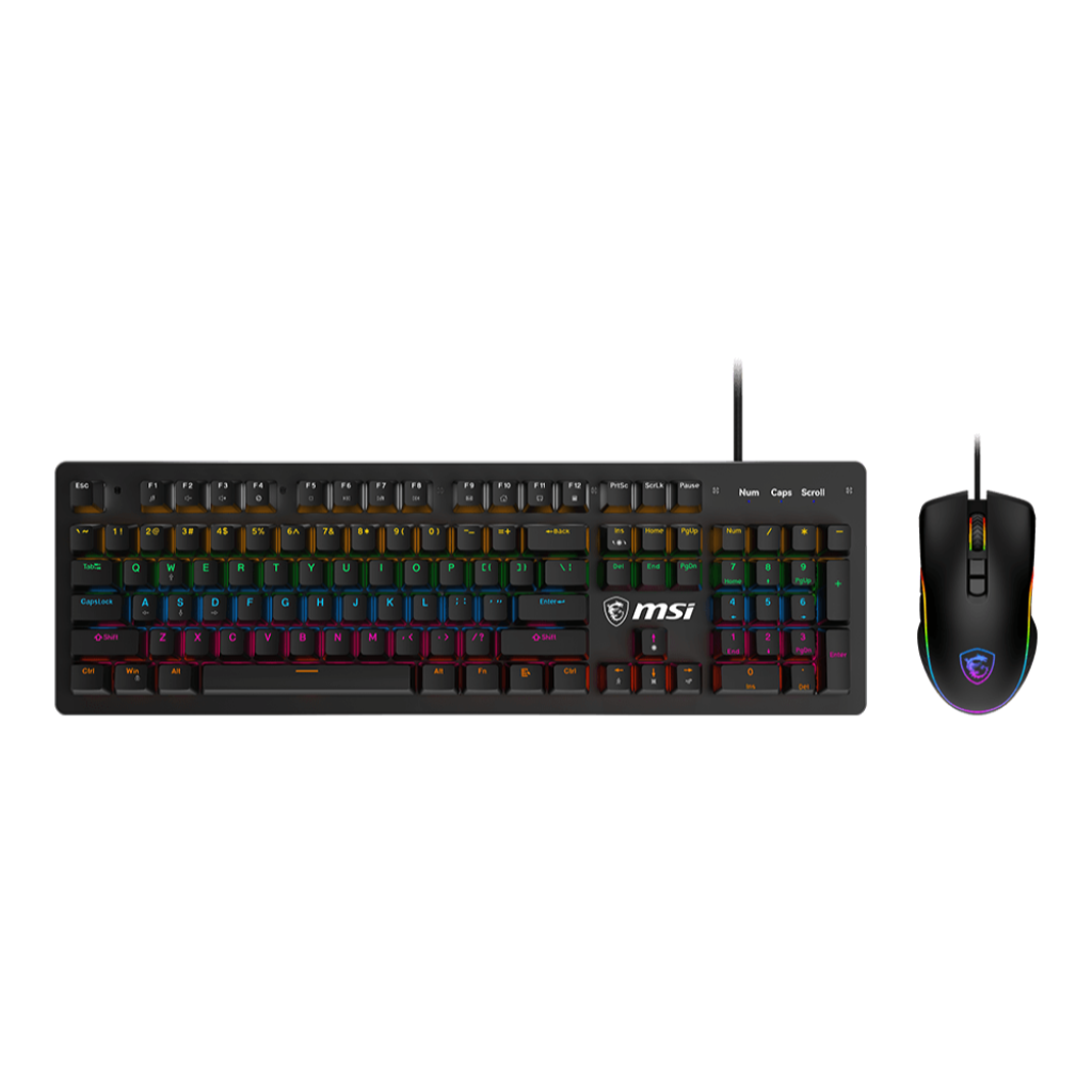 MSI Forge GK300 RGB Gaming Keyboard Mouse Combo - Blue Switches - PakByte Computers 