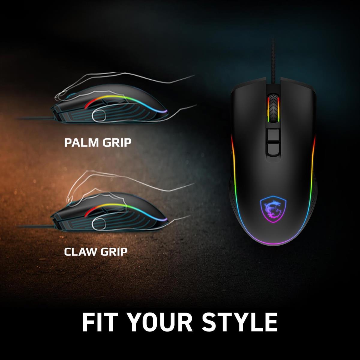 MSI Forge GM300 Lightweight Gaming Mouse, Black - PakByte  