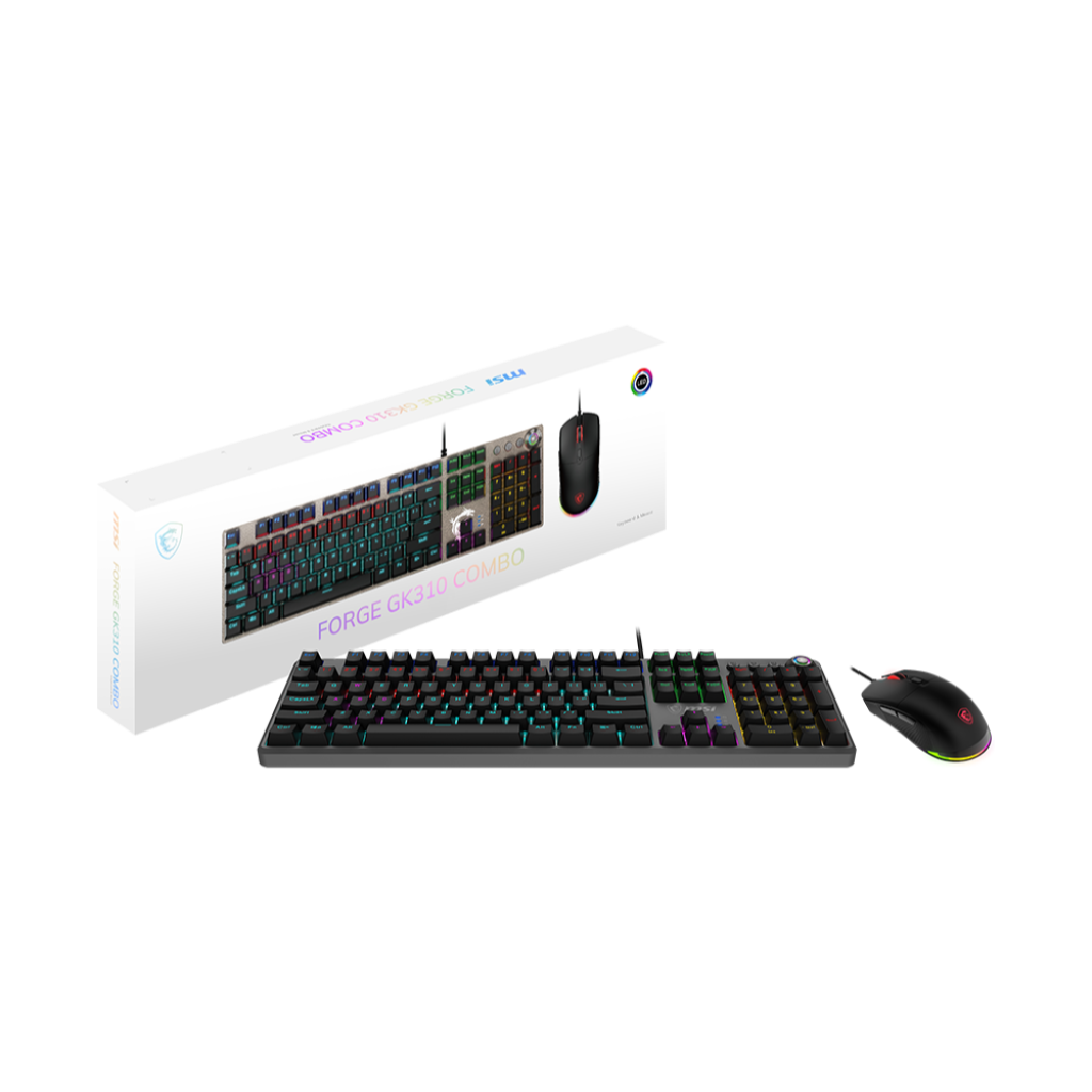 MSI Forge GK310 Combo Keyboard Mouse Wired - Red Switches - PakByte  