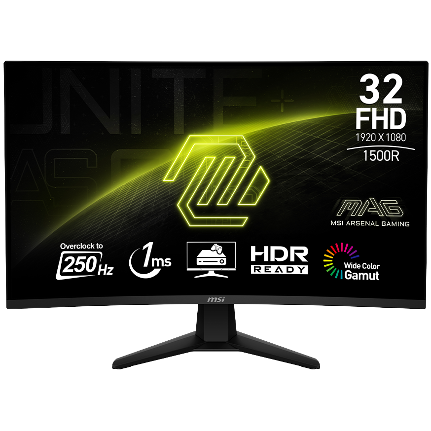 MSI MAG 32C6X - 250Hz 1080p FHD VA 32" Curved Gaming Monitor - PakByte Computers 