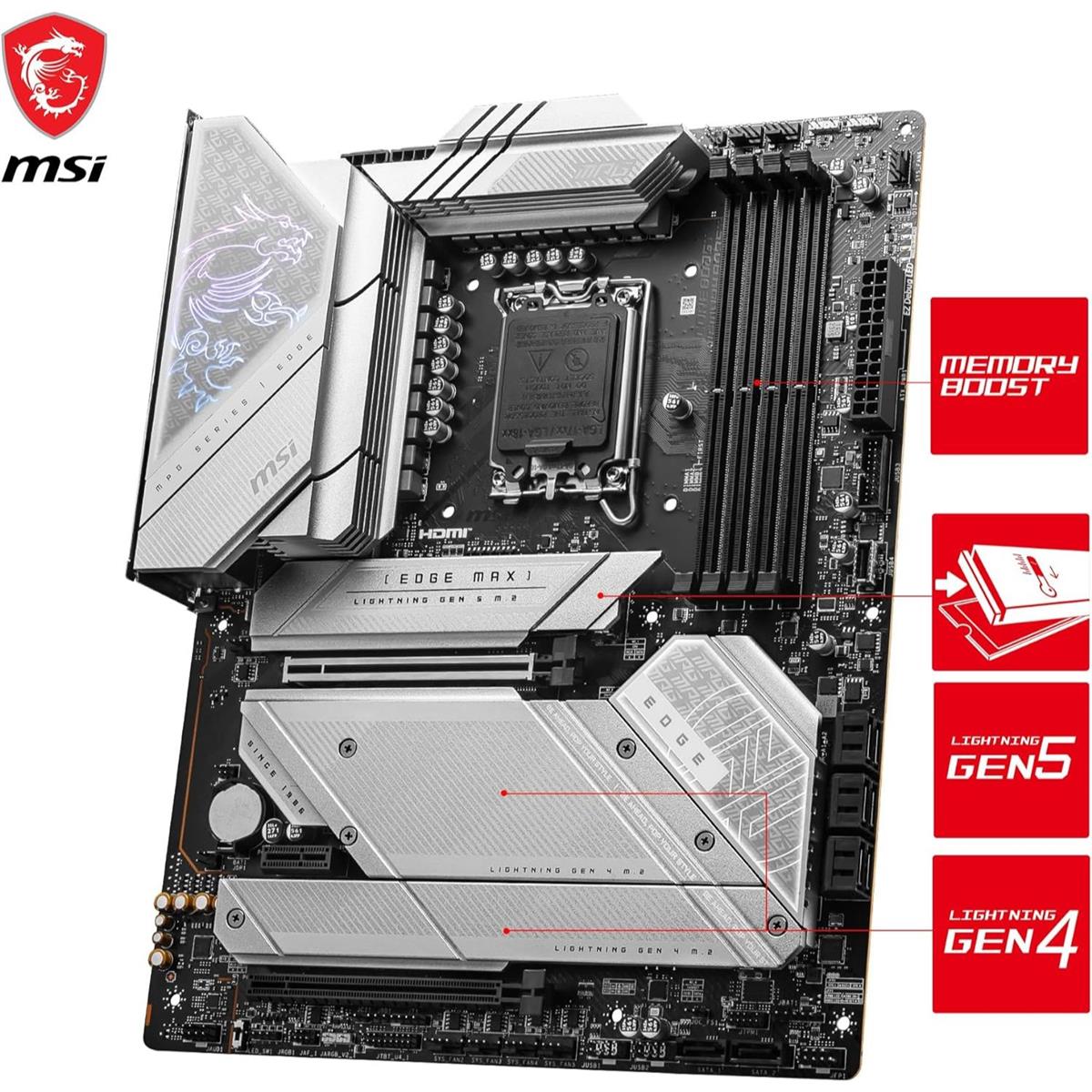 MSI MPG Z790 Edge TI Max Wifi DDR5 Intel 12/13/14th Gen ATX Motherboard - PakByte Computers 