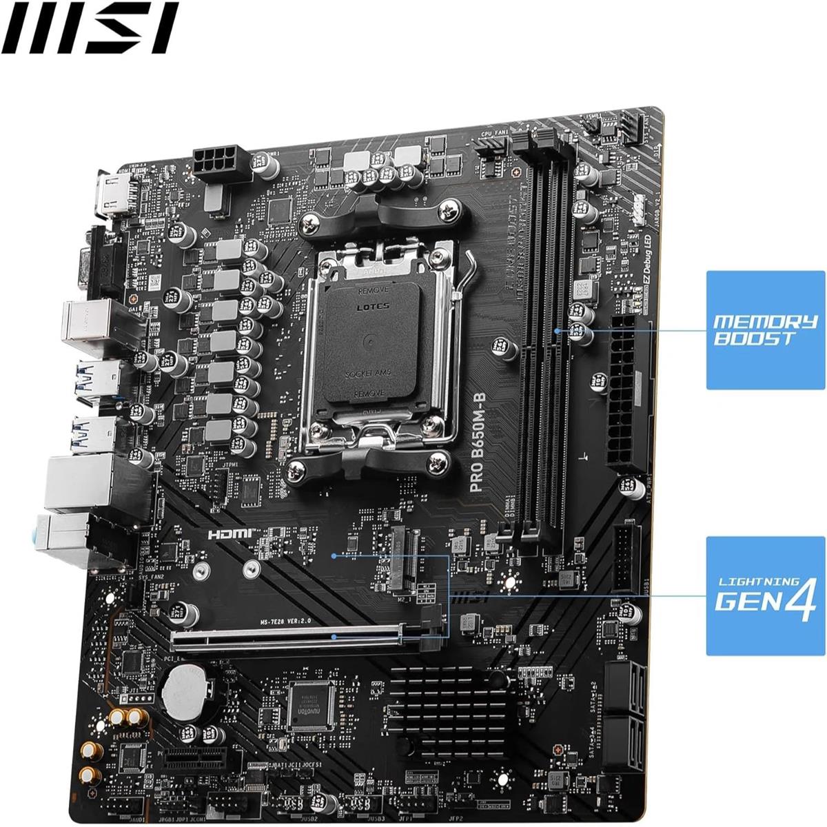 MSI Pro B650M-B DDR5 AMD AM5 microATX Motherboard - PakByte Computers 