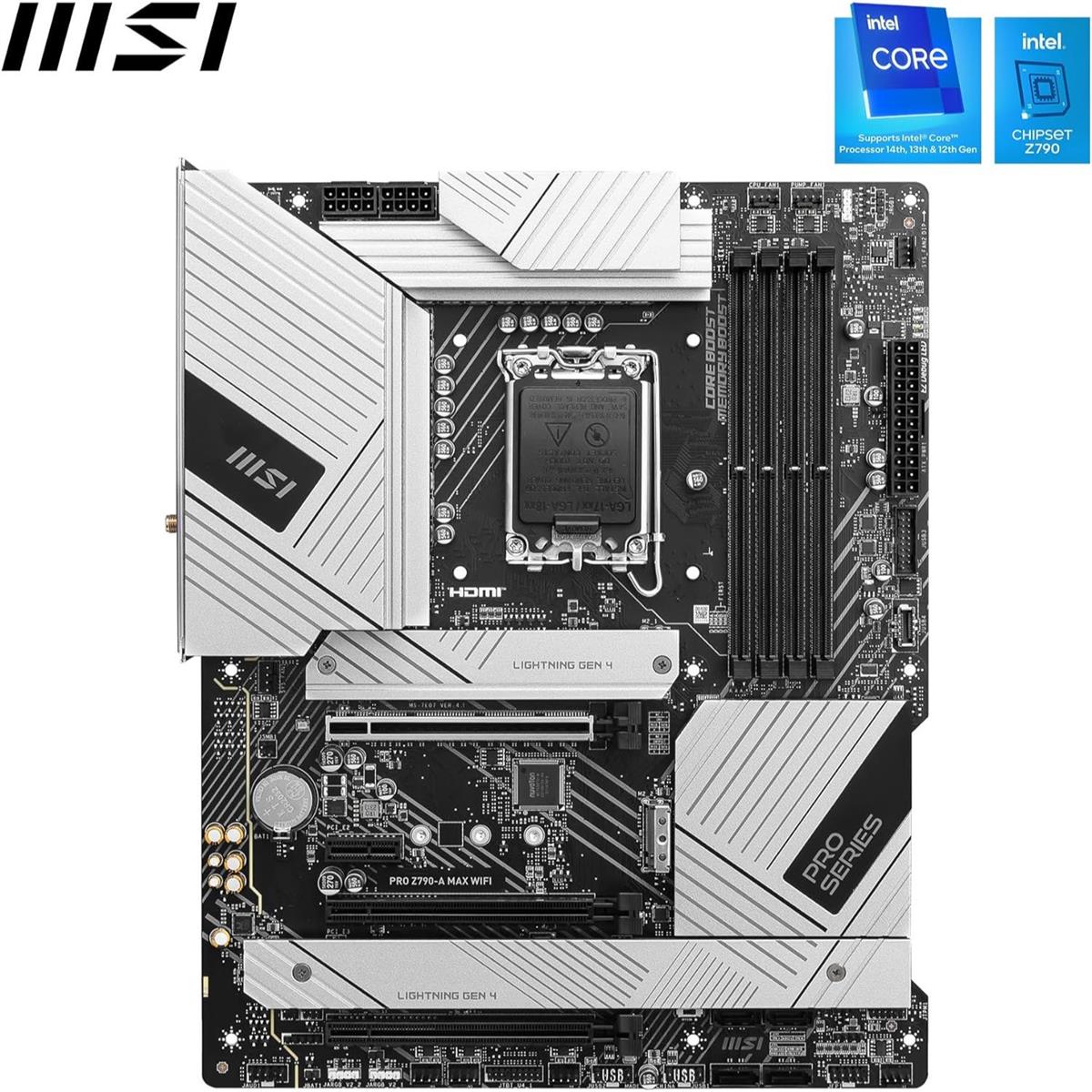 MSI Pro Z790-A Max Wifi DDR5 Intel 12/13/14th Gen ATX Motherboard - PakByte Computers 