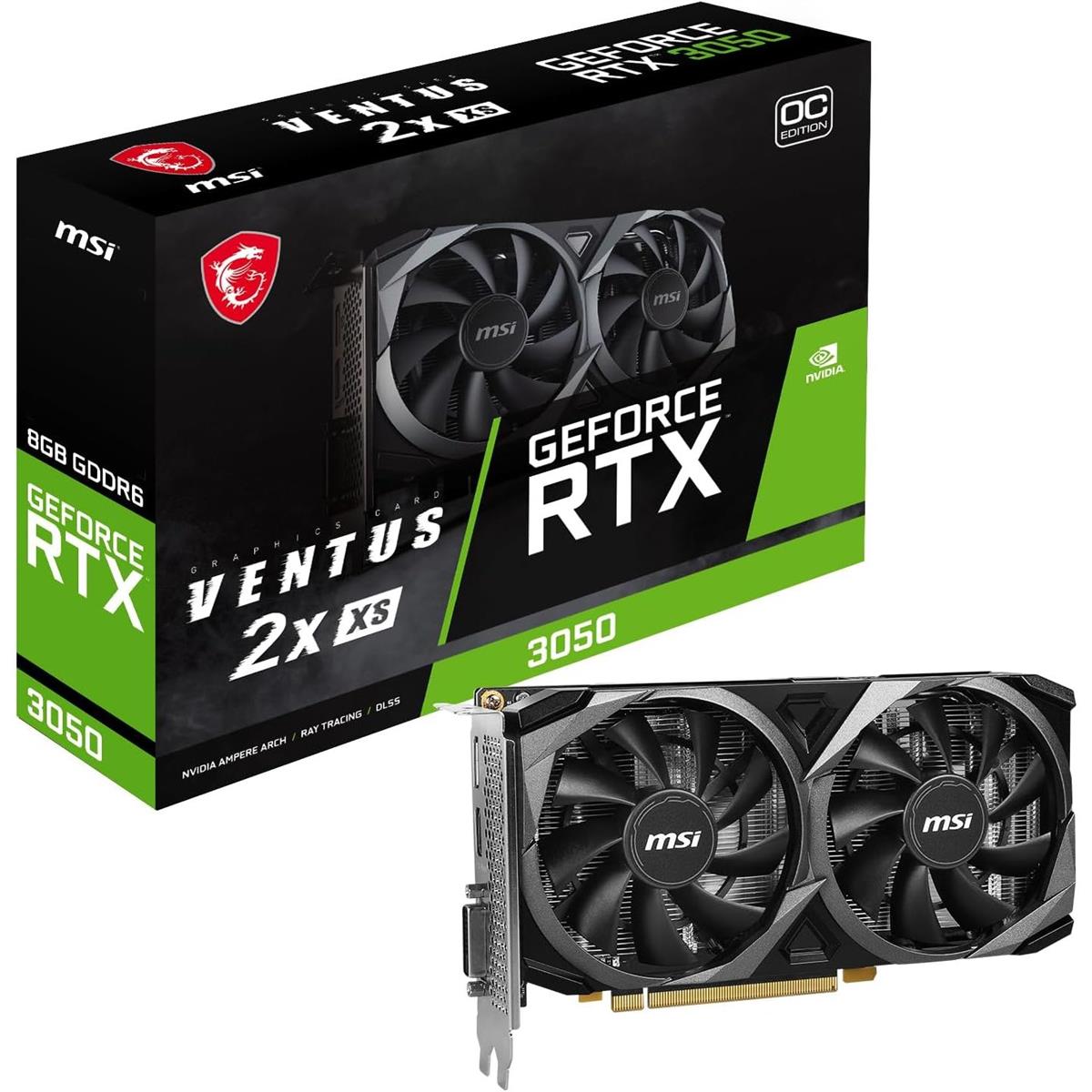 MSI GeForce RTX 3050 Ventus 2X XS 8GB OC Graphics Card - PakByte Computers 