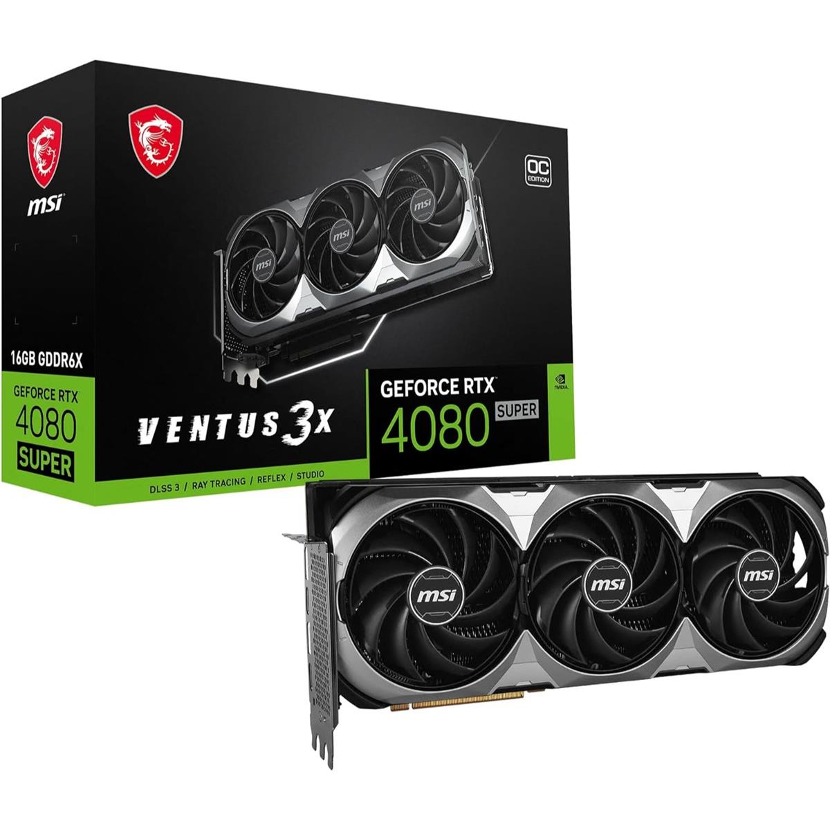 MSI GeForce RTX 4080 Super 16GB Ventus 3X OC Graphics Card - PakByte Computers 