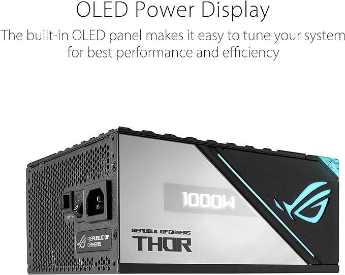 ASUS ROG Thor 1000W Platinum II, Fully Modular OLED Display - PakByte Computers 