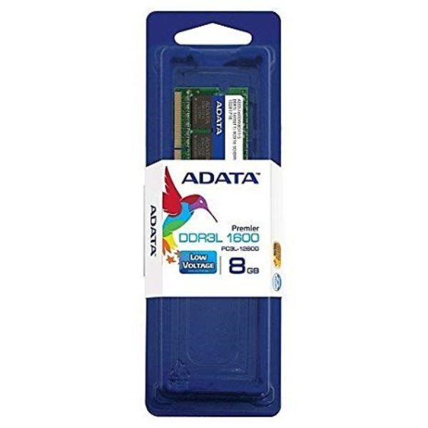 Adata memory module displayed in its packaging, showcasing the product's design and branding clearly.